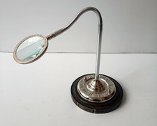 Brass antique flexible gooseneck magnifying glass desktop decor collectible gift picture