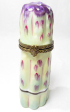 Vintage Rochard Limoges France Peint Main Asparagus Spears Trinket Box 3