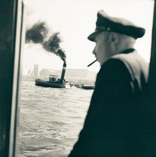 Captain at the port of hamburg 1955 56 Historic Old Photo picture