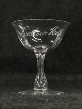 Antique Excelsior Hotel Brisbane QLD Etched Stemmed Glass c1900 Australiana picture
