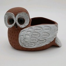 1970s Parma by AAI Ceramic Owl Planter Japan Neiman Marcus Style Retro Boho picture