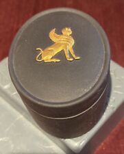 Wedgwood Black Basalt Egyptian Collection Oval Trinket Box Gold Sphinx Profile picture