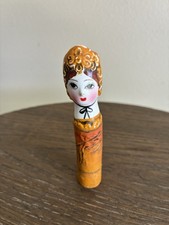 Vintage 1960s Paper Mache Lady Lipstick Holder Case Gemma Taccogna Style picture