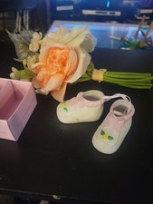 Vintage Porcelain Hand Painted Baby Booties picture