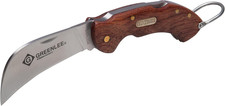 Greenlee 0652-28 Hawkbill Folding Pocket Knife with Wood Handle, Silver/Brown picture