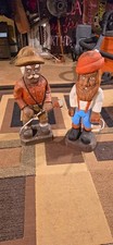 Stihl Chainsaw Hand Painted Carved Wood Men Figurines Set of 2, Multicolor, 22