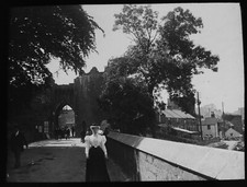 CONWY GATE WALES C1910 ANTIQUE EDWARDIAN Magic Lantern Slide PHOTO picture