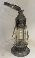 Antique Fixed Globe Whale Oil Lantern Eight-Paneled Colorless Tapered Globe picture