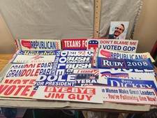 Large Political Bumper Sticker Lot Romney Bush Rudy Dole Huckabee Cheney New  picture