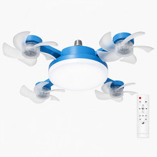 DRONE Fan with LED Light Remote E26/E27 3 Speed 3 Color Timer Foldable picture