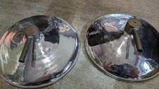 Pair Mercury Glass Reflectors Antique Victorian Oil Lamps Wall Brackets picture