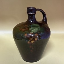 Rozane Ware Brown Jug  Back stamped And Has A Grape leaf Grapes Design picture