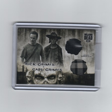 WALKING DEAD HUNTERS & THE HUNTED RICK/CARL GRIMES DUAL RELIC CARD   #01/25 picture
