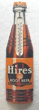 Hires Root Beer Bottle Thermometer Metal Sign.  Vintage 1950s Advertising picture