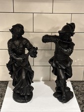 Antique Traveling Musicians Boy/Flute Girl/lute Renaissance Revival Style picture