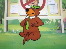 1960's YOGI BEAR hat tie park billboard HANNA-BARBERA ORIGINAL PRODUCTION CEL picture