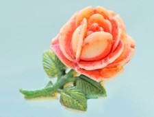 Vintage Pink Rose Celluloid Brooch 1940s Japan Retro Made in Japan picture