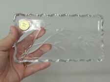 Vintage Clear Princess House Vanity Trinket Tray Lead Crystal Flower Etched picture