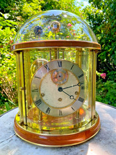 BRACKET CLOCK 4 BELLS HERMLE TELLURIUM Astronomical Clock picture