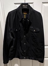 Harley-Davidson Black Snap Front Jacket with Large Back Logo Graphic picture