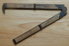 Vintage Stanley No 32 1/2 Folding Boxwood Ruler with Caliper  12