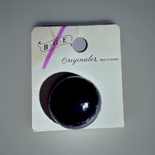 Vintage BGE Originals Black Leather Button Made USA Carded #R8924361 picture