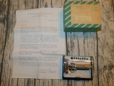 NOS VTG 1959 GILLETTE FATBOY E4 RAZOR CASE MAILER BOX FACTORY LETTER KIT SET picture