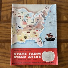 Vintage State Farm Road Atlas Map 1969 1960s Large 12” X 16” USA AMERICA Canada picture