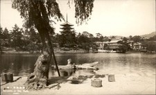 Nara Sarusawa no Ike GTSC c1920s-30s Real Photo Vintage Postcard picture