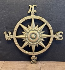 VTG Gatco Solid Brass Compass Rose Nautical Directional Wall Hanging Taiwan 11” picture