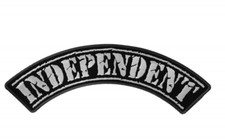Independent Top  Rocker Green Sew on Iron on Embroidered Patch Large Biker picture