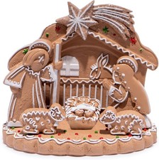 Gingerbread Themed Nativity Holy Family Nativity Scene Christmas Decor Figuri... picture