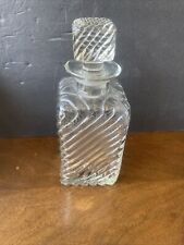 antique baccarat square base  swirl glass perfume bottle decanter picture
