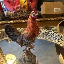 Vintage and Rare unmarked Austrian cold-painted bronze Rooster  4inches height picture