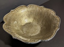Mariposa Mexico Aluminum Curved Edged Serving Bowl Fruit Display Gold Interior picture