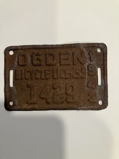 Rare 1943 Ogden Bicycle license plate picture