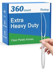 Dealusy 360 Count Extra Heavy Duty Clear Plastic Knives Standard, picture