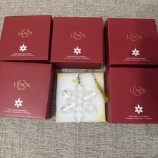 5 BOXES Lenox  2025 Optic Snowflake Ornaments 4”New in Boxes-TOTAL 5 AS SHOWN picture