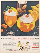 1959 Jello Fruit to Boot Vintage Print Ad Dessert Pudding Wall Art 10x13 50s picture