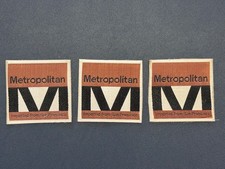 Lot of 3 Vintage Metropolitan Furniture San Francisco Woven Labels Tags MCM picture