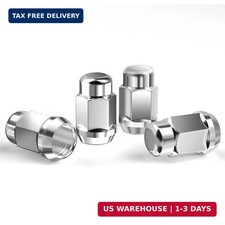 1/2x20 Lug Nuts 4pcs, Chrome 1/2''-20 Closed End Bulge Acorn Wheel Lug Nuts, 1.3 picture