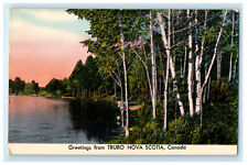 c1920s Trees & River, Greetings from Truro Nova Scotia Canada Unposted Postcard picture