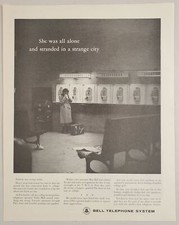 1962 Print Ad Bell Telephone System Stranded Lady & Pay Phones on the Wall picture