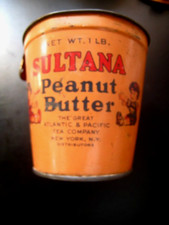 Antique Sultana Peanut Butter Advertising Tin 1920s General Store Litho 1 Lb picture