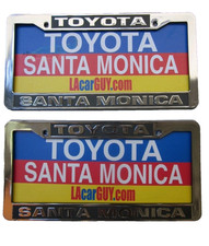 Pair of 2X Santa Monica Toyota License Plate Frame Dealership Plastic picture
