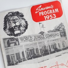 VTG 1953 Jungle Land World Compound Program Mabel Stark CA MGM Circus Lions RARE picture