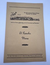 Vintage 1943 El Rancho Menu - Gallup, New Mexico - World’s Largest Ranch House picture