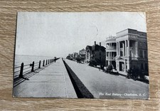 1910 Charleston SC East Battery Antique Postcard 1¢ Franklin Stamp Posted picture