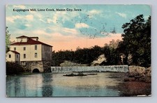 Antique Iowa Postcard MASON CITY Kuppingers Mill Lime Creek 1912 picture