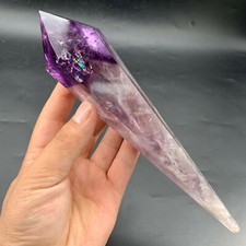 top300g+Natural Amethyst Quartz obelisk Crystal Wand Point Specimen Healing 1pc picture